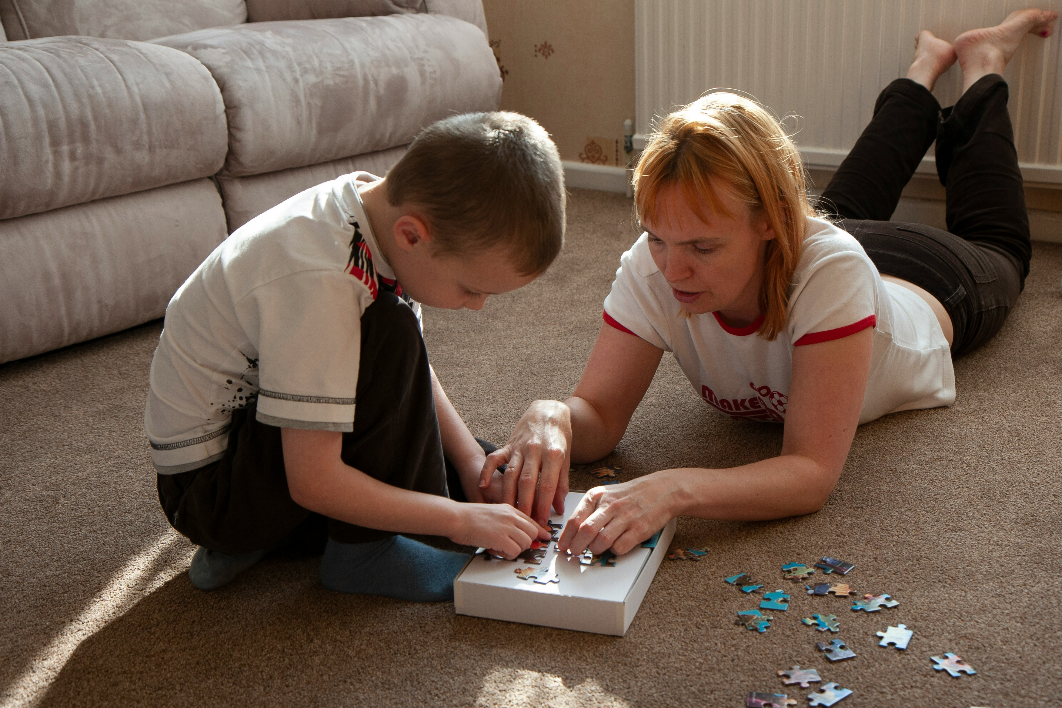 Child with autism receiving supportive therapy